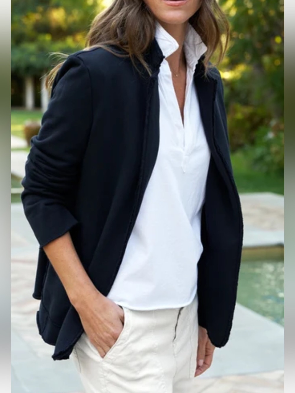 Frank & Eileen Dublin sweatshirt Blazer NWT Size XS in British Navy